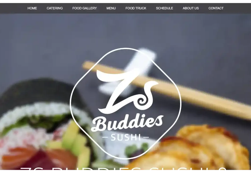 Zs Buddies Sushi and Ramen: Fresh and Appetizing food truck website example